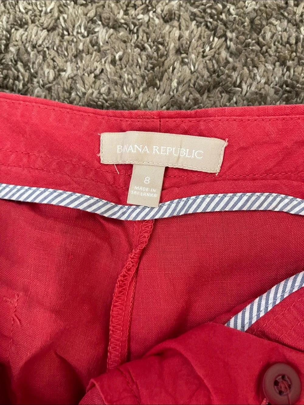 Banana Republic women’s red Wide-Leg linen Pants